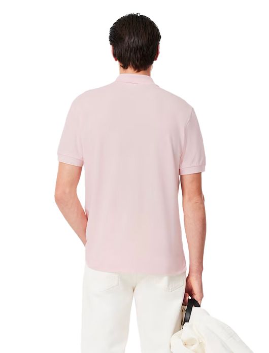 polo Lacoste roze effen katoen wijde fit