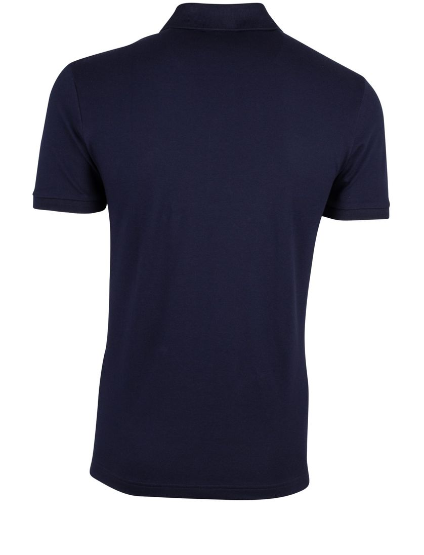 Lacoste polo donkerblauw effen katoen slim fit