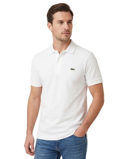 Lacoste Lacoste polo wit effen katoen slim fit
