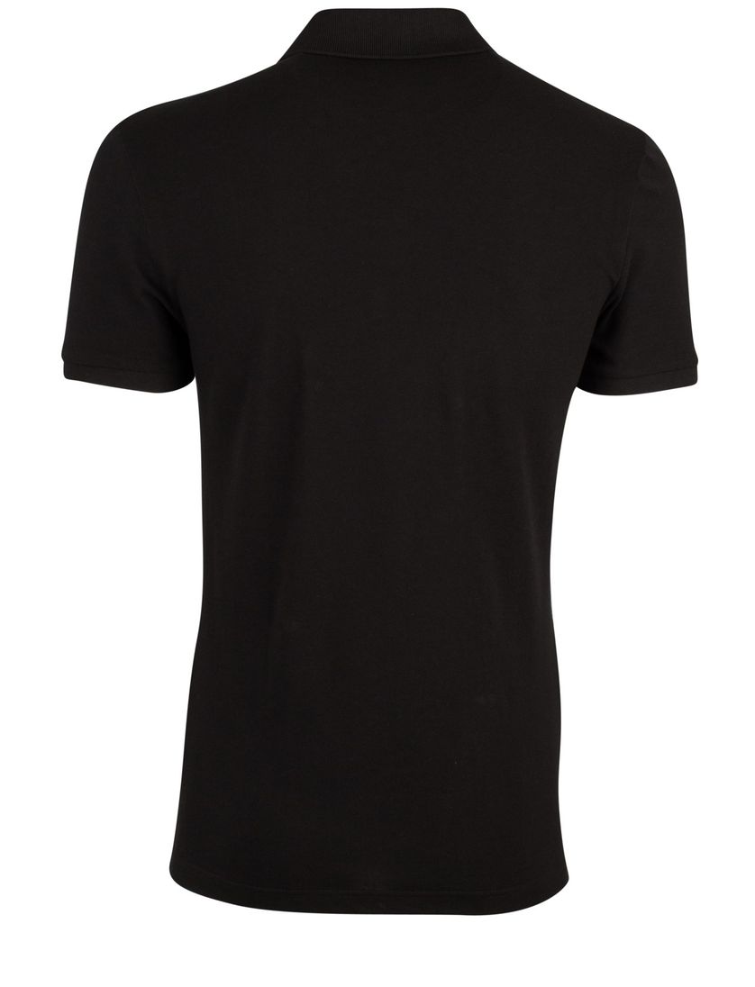 Lacoste polo zwart effen katoen slim fit