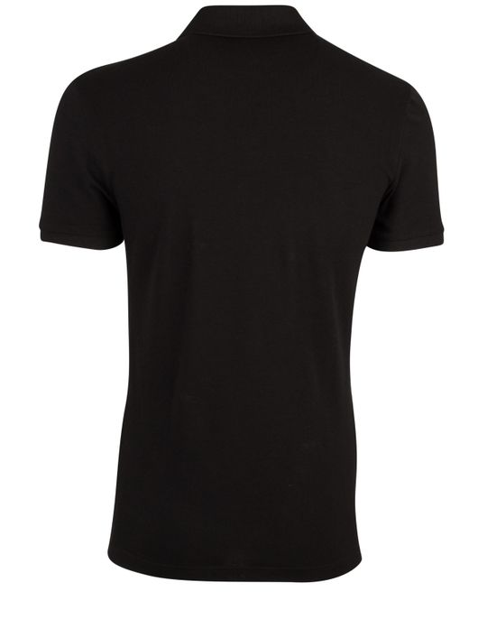 polo Lacoste zwart effen katoen slim fit