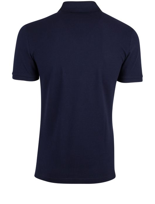 polo Lacoste donkerblauw effen katoen slim fit