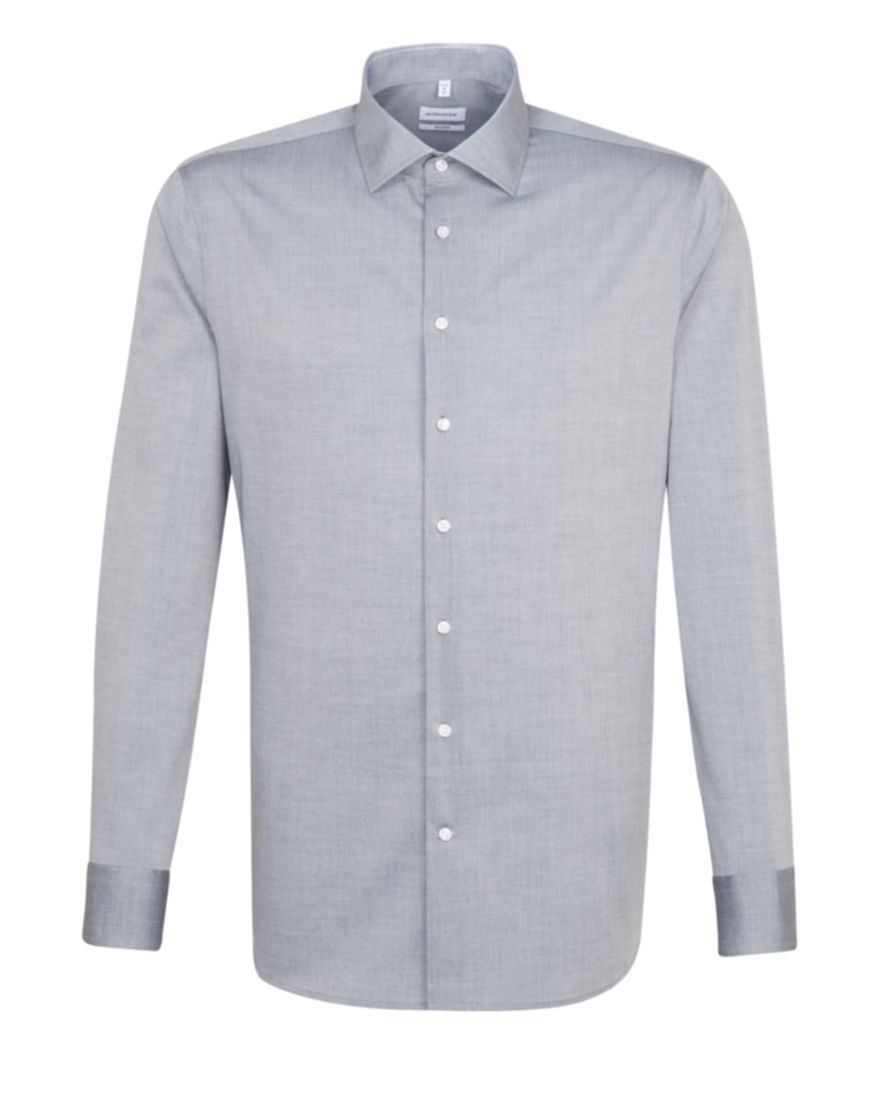 Seidensticker Shaped shirt grijs chambray