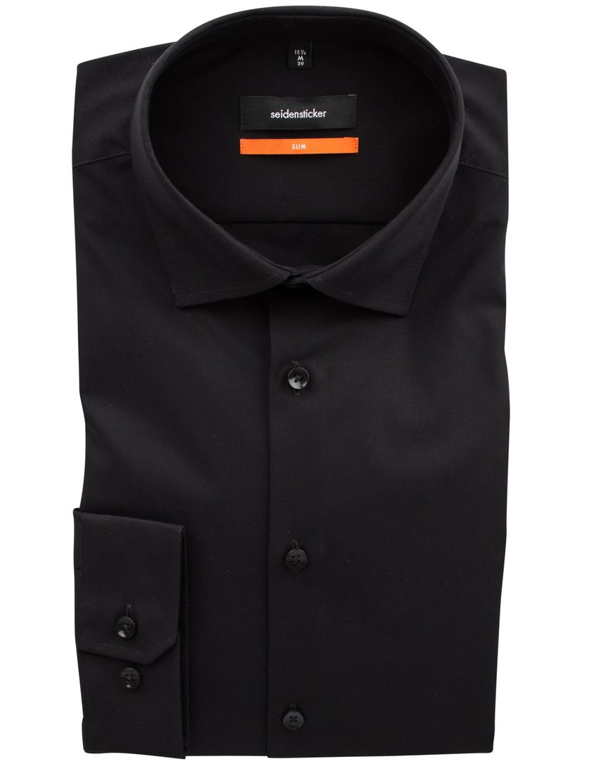 Seidensticker Slim overhemd zwart
