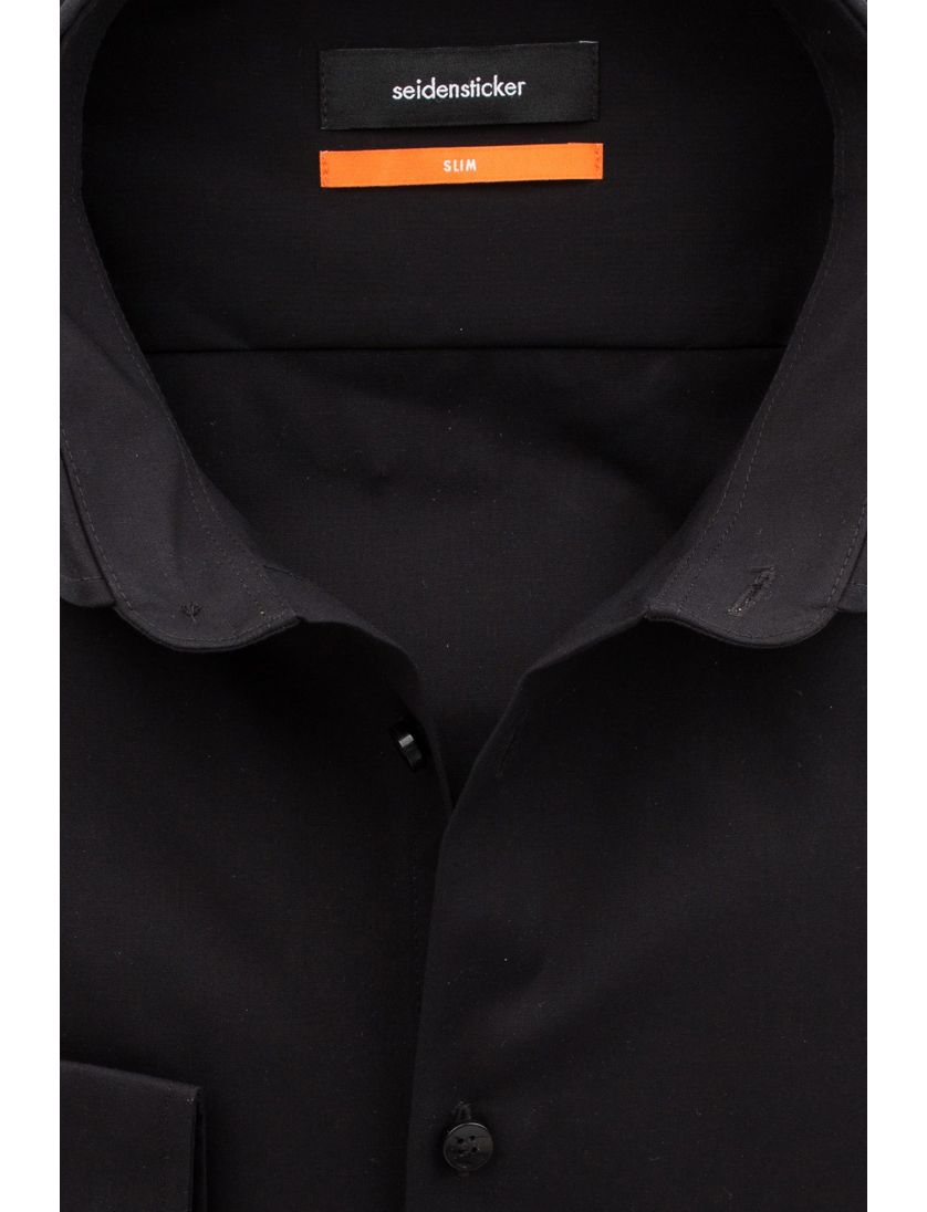 Seidensticker Slim overhemd zwart