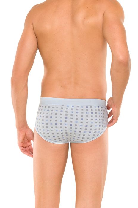 5=4 Schiesser Essentials slip lichtblauw motief 2-pack katoen