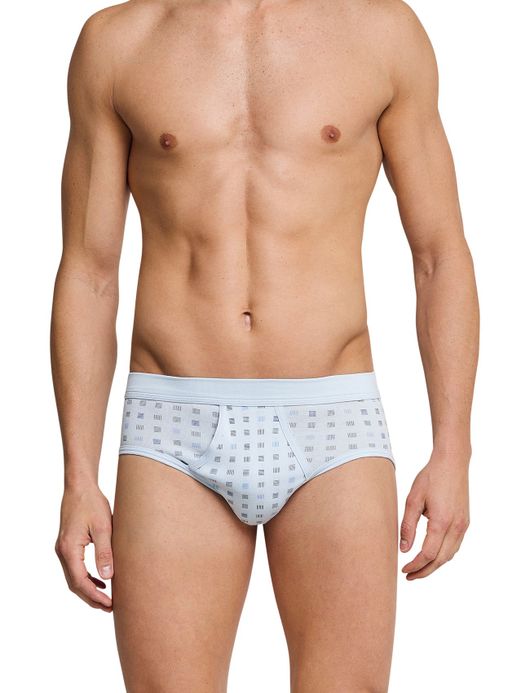 5=4 Schiesser Essentials slip lichtblauw motief 2-pack katoen