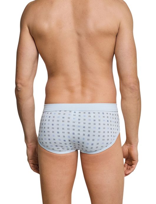 5=4 Schiesser Essentials slip lichtblauw motief 2-pack katoen