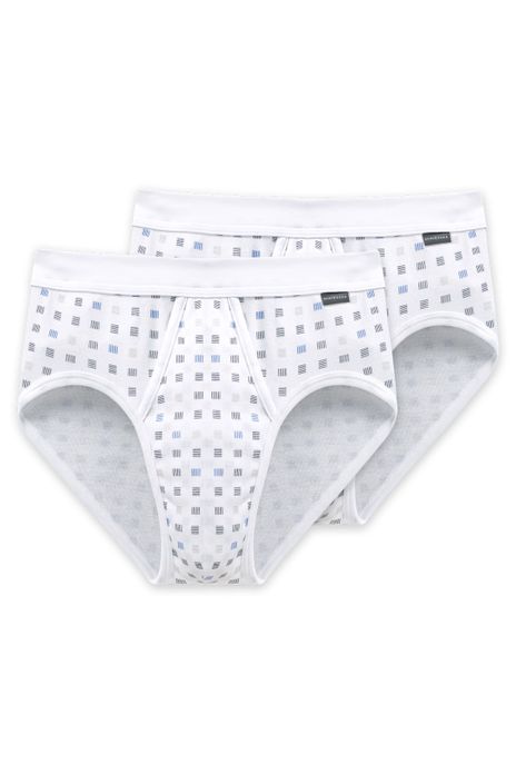 5=4 Schiesser Essentials slip wit motief 2-pack katoen