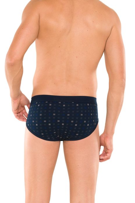 5=4 Schiesser Essentials slip donkerblauw motief 2-pack katoen