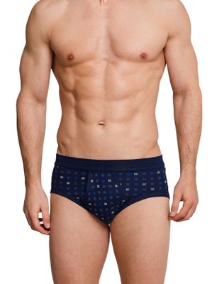 Schiesser 5=4 Schiesser Essentials slip donkerblauw motief 2-pack katoen