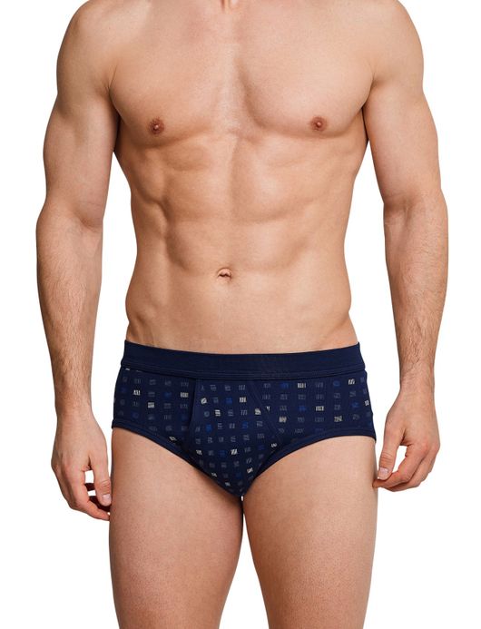 5=4 Schiesser Essentials slip donkerblauw motief 2-pack katoen