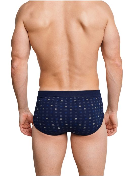 5=4 Schiesser slip donkerblauw motief 2-pack