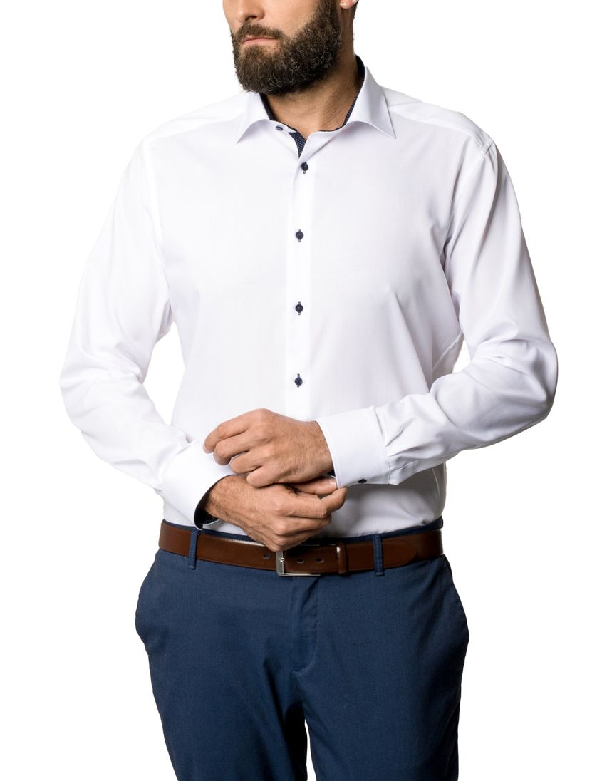 Eterna modern fit overhemd wit mouwlengte 7