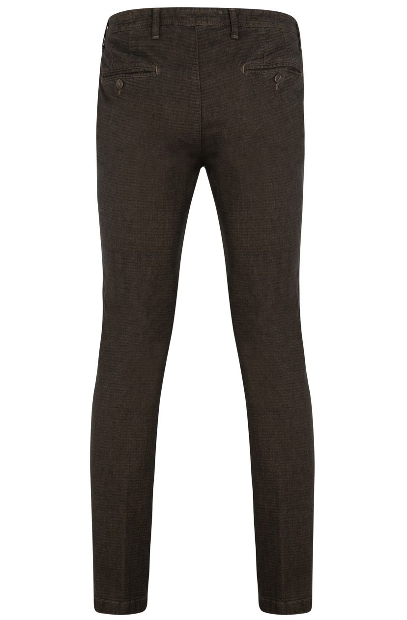 Four.ten Industry chino bruin melange slim fit