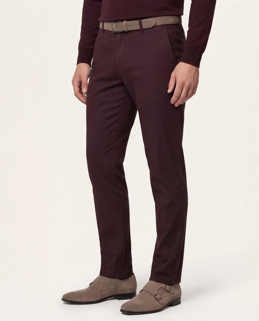Portofino slim fit chino aubergine Ghibli