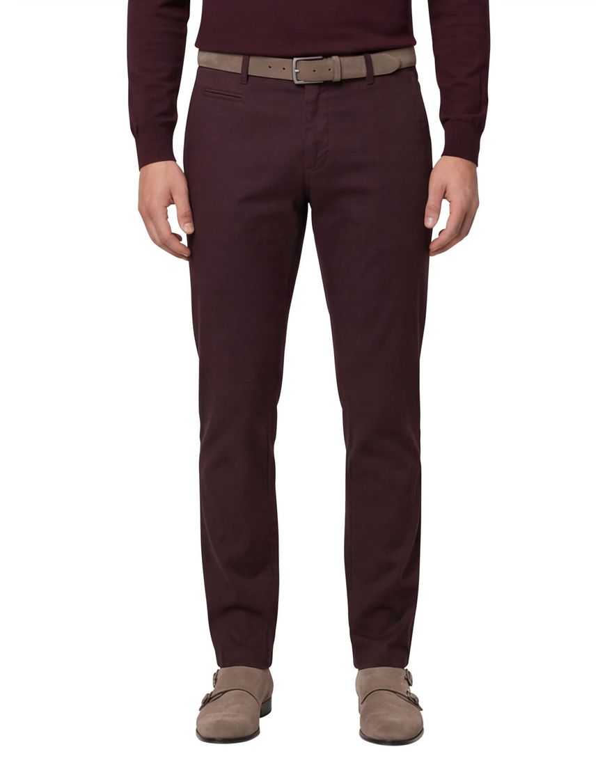 Broek Portofino aubergine slim fit