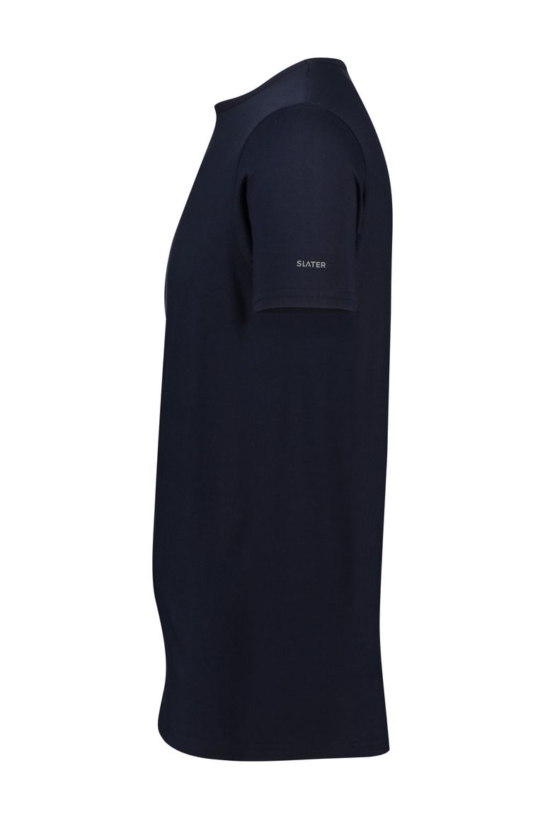 Slater t-shirt donkerblauw effen 2-pack katoen