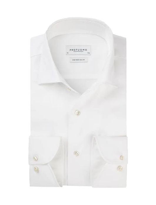 Profuomo Sky Blue hemd wit one piece collar