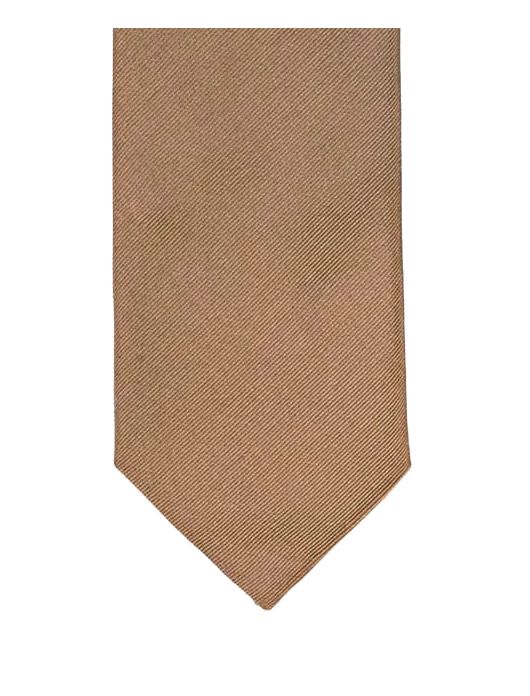 Profuomo stropdas effen zijde geweven camel