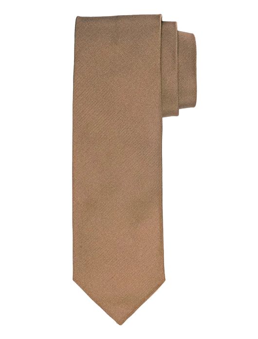 Profuomo stropdas effen zijde geweven camel