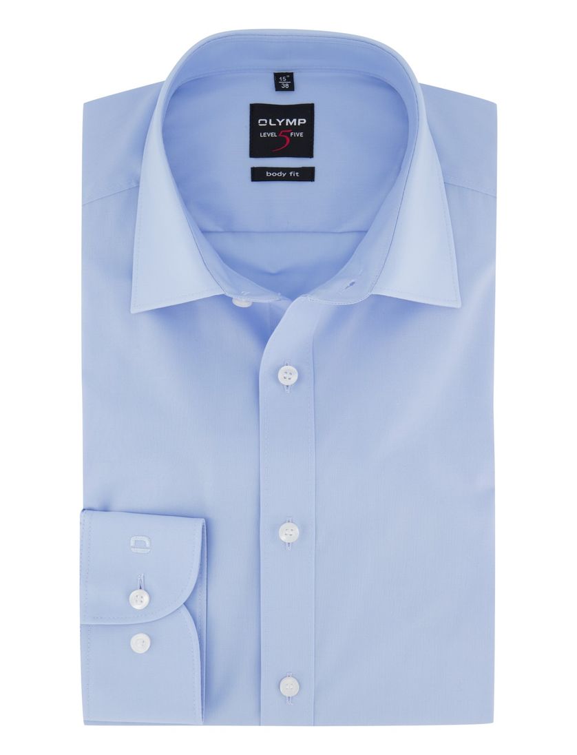 Olymp overhemd lichtblauw uni Level Five