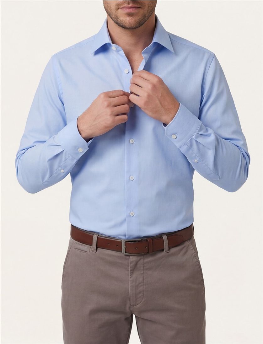 Olymp overhemd lichtblauw uni Level Five