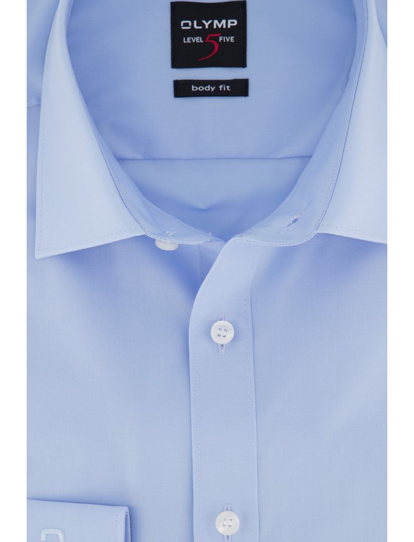 Olymp overhemd lichtblauw uni Level Five