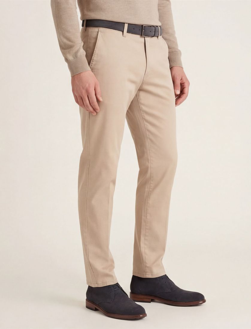 Gardeur broek Benny beige flatfront katoen