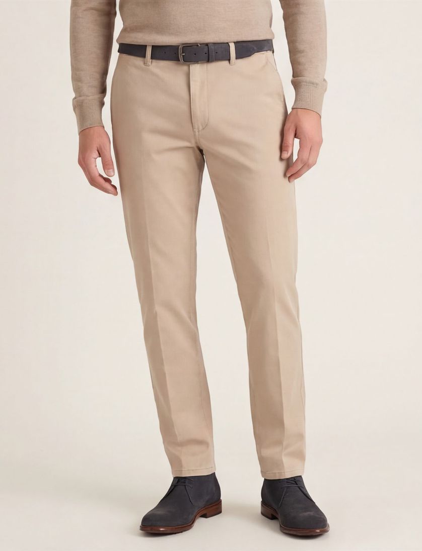 Gardeur broek Benny beige flatfront katoen