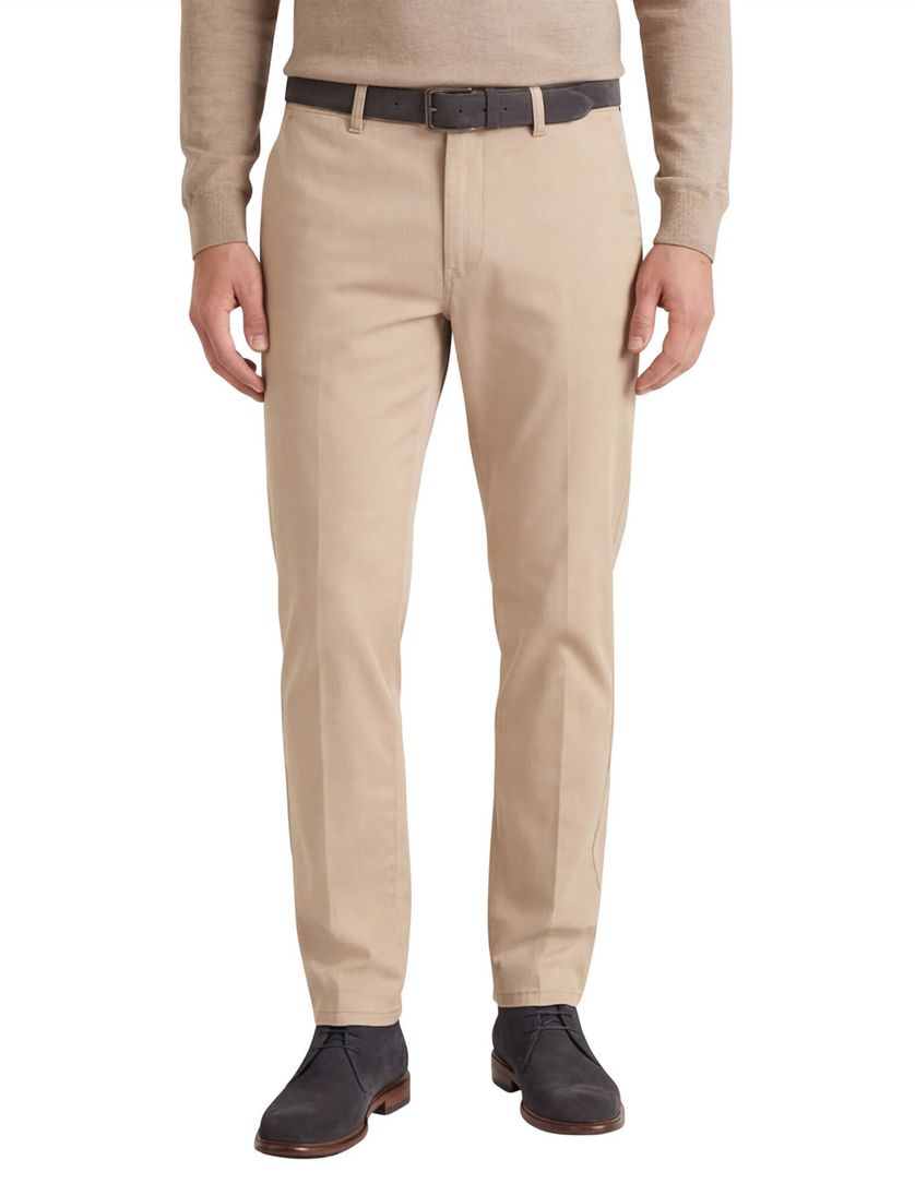 Gardeur broek Benny beige flatfront katoen