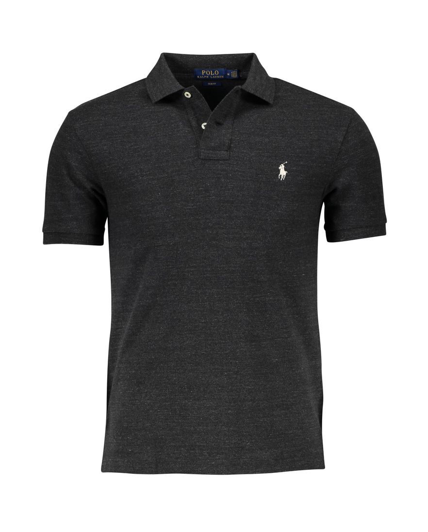 Polo Ralph Lauren polo slim fit grijs gemêleerd katoen