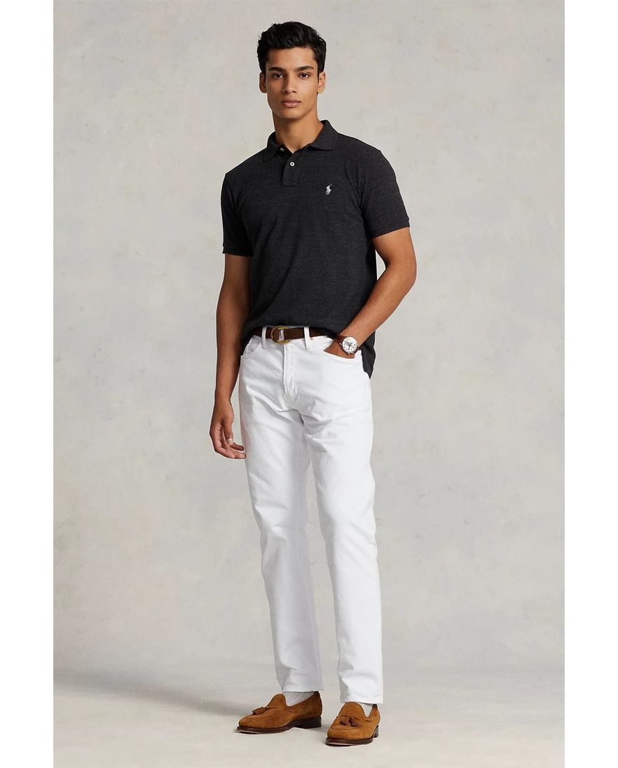 Polo Ralph Lauren polo slim fit grijs gemêleerd katoen