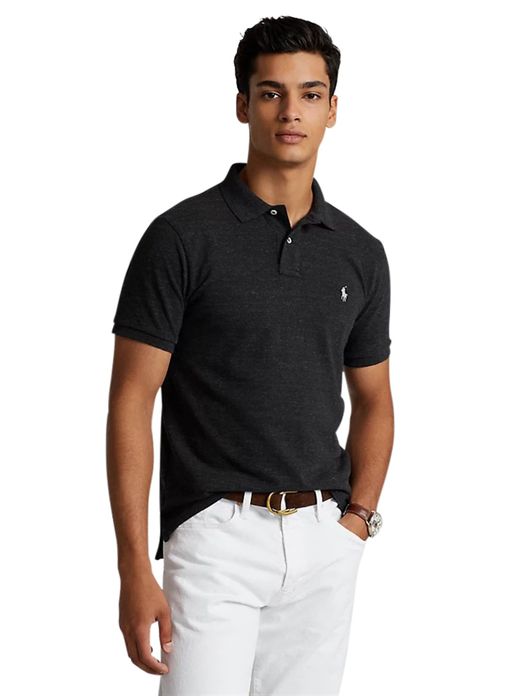 polo Polo Ralph Lauren grijs effen katoen slim fit