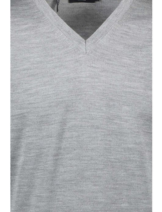 Maerz slipover grijs melange classic fit merinowol