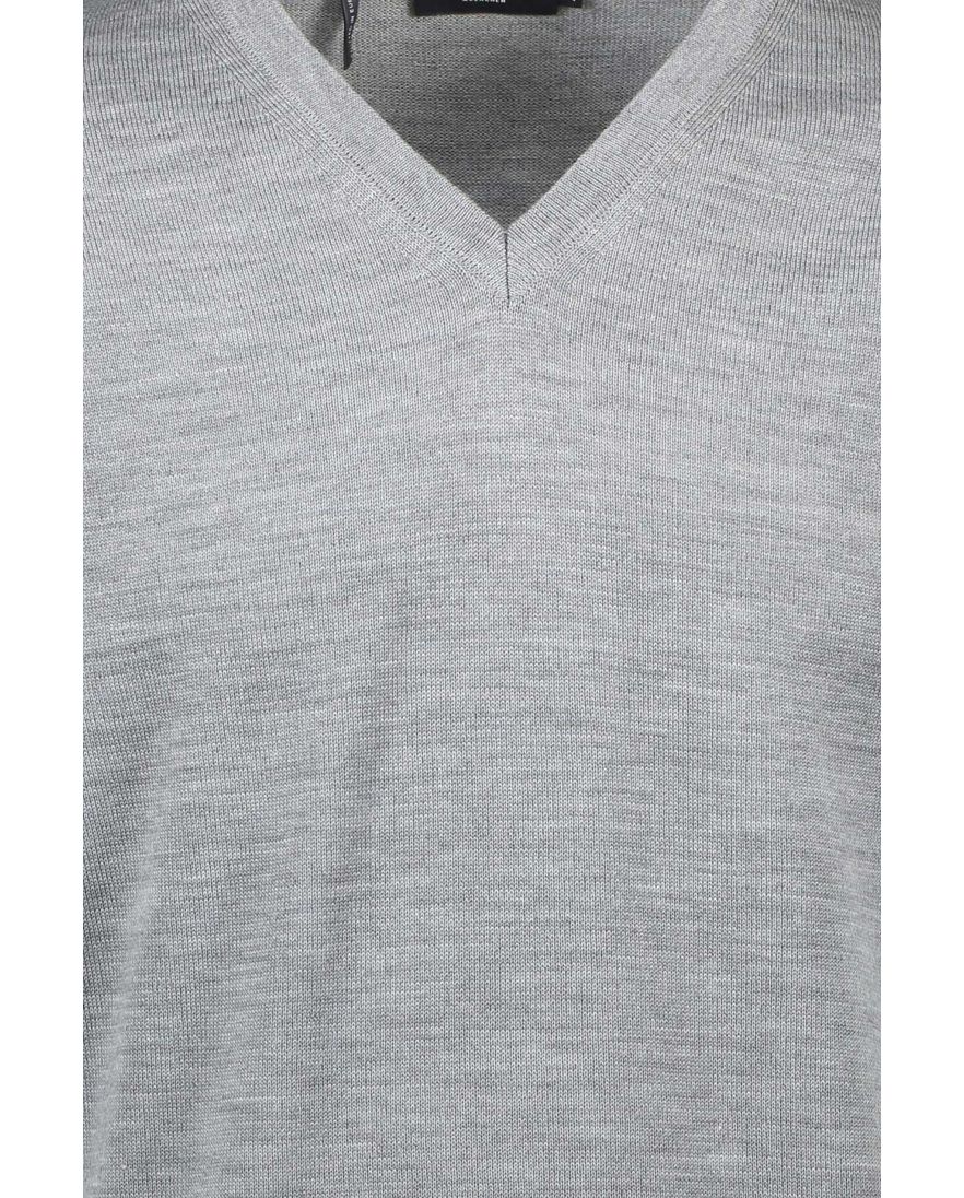 Maerz slipover grijs melange classic fit merinowol