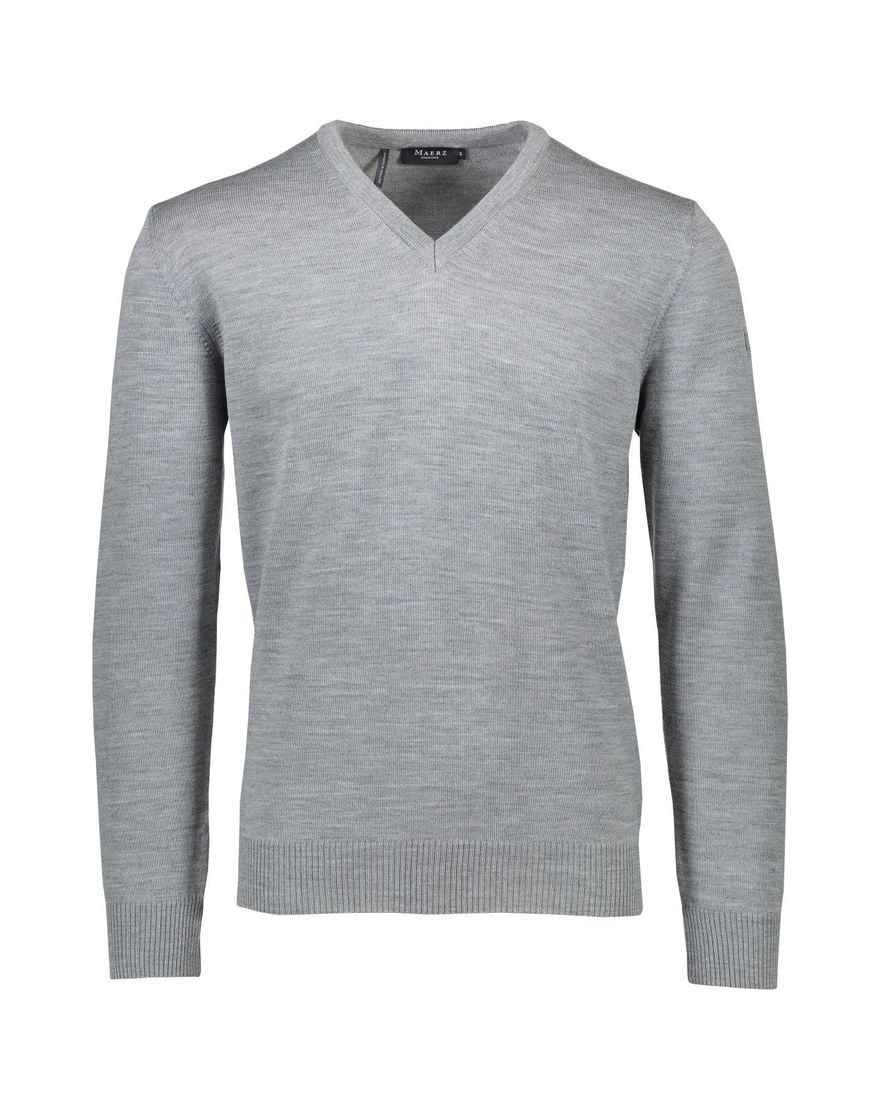 Maerz pullover mercury grey merinowol classic fit
