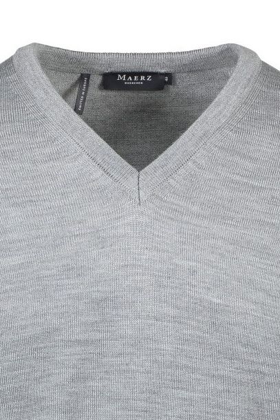 Maerz pullover mercury grey merinowol classic fit