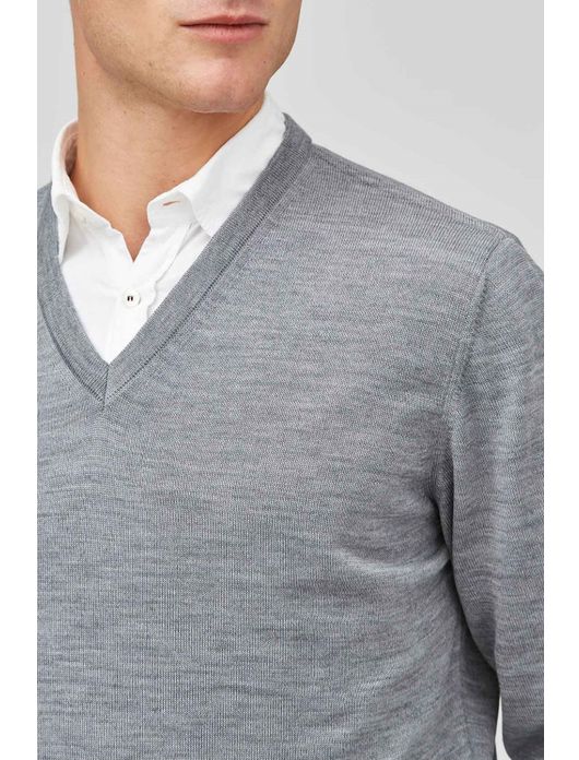 Maerz pullover mercury grey merinowol classic fit