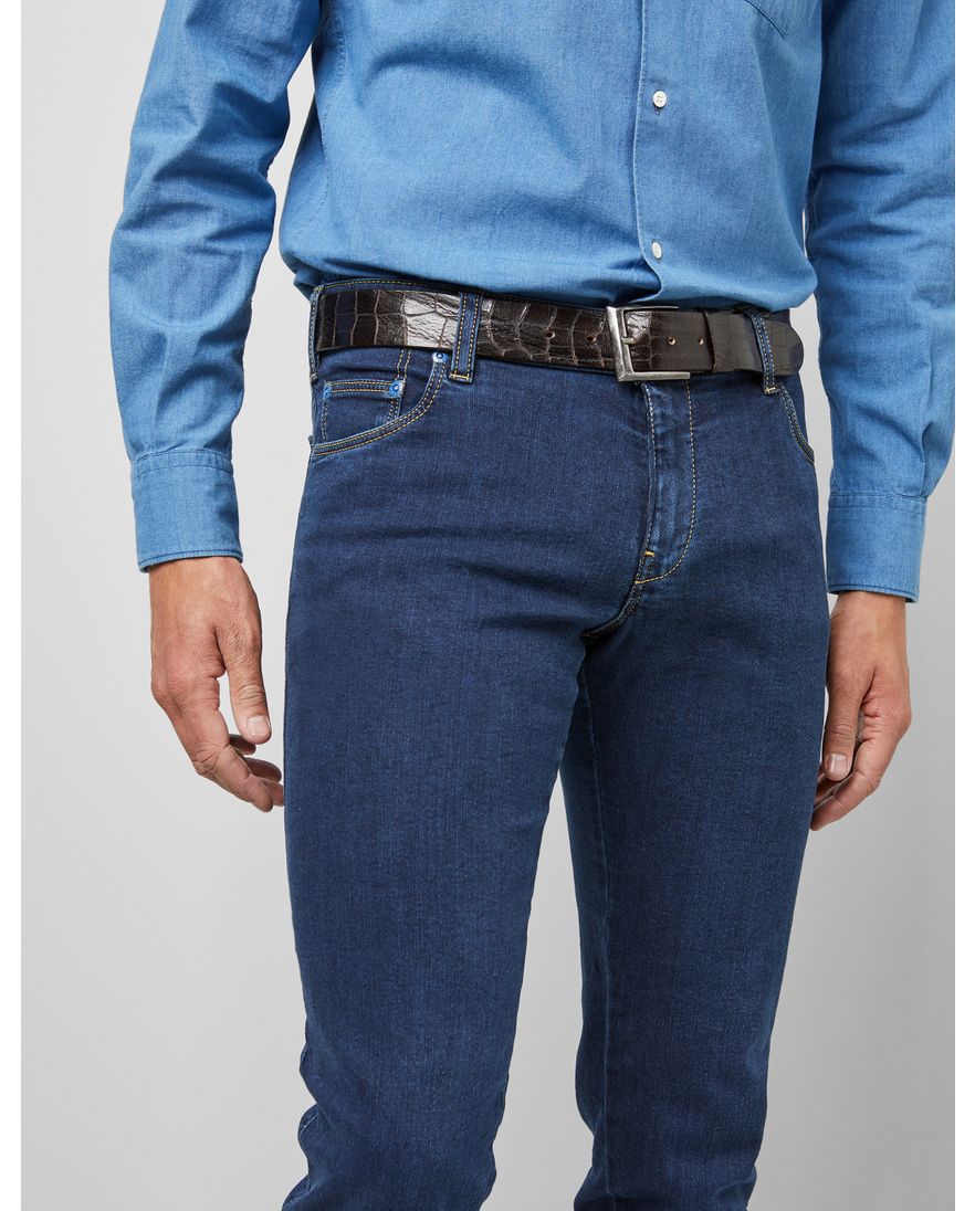 Meyer nette jeans navy 5-pocket effen denim