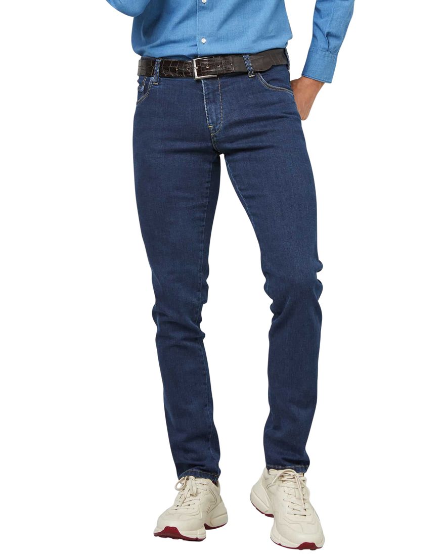 Meyer nette jeans navy 5-pocket effen denim