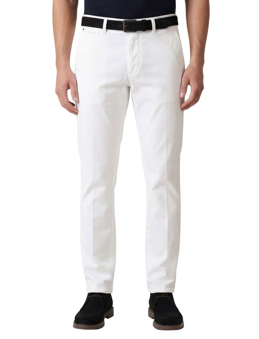 Pantalon stretch M.E.N.S. wit katoen