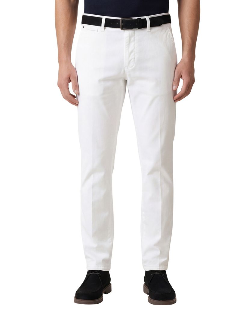 Pantalon stretch M.E.N.S. wit katoen