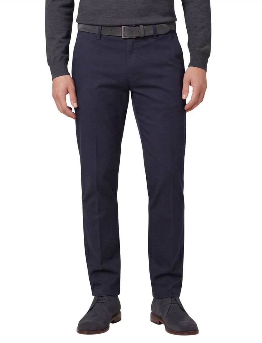 M.E.N.S. broek donkerblauw effen katoen