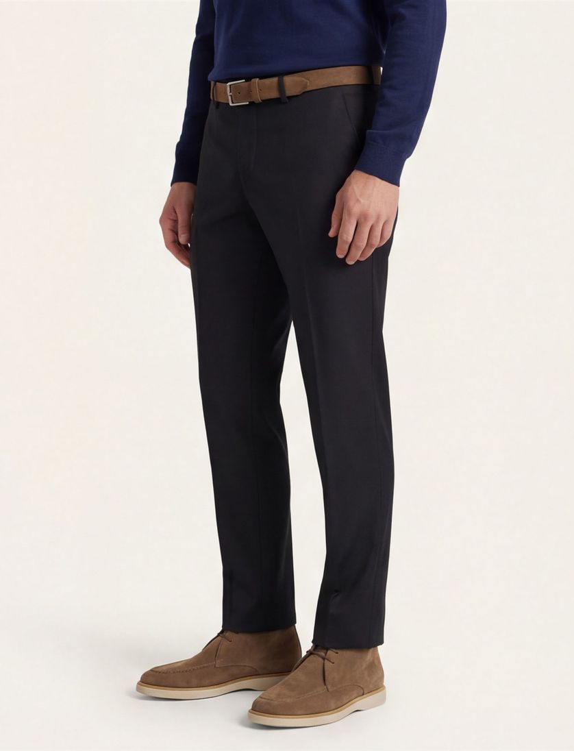 M.E.N.S. wollen pantalon Madison donkerblauw