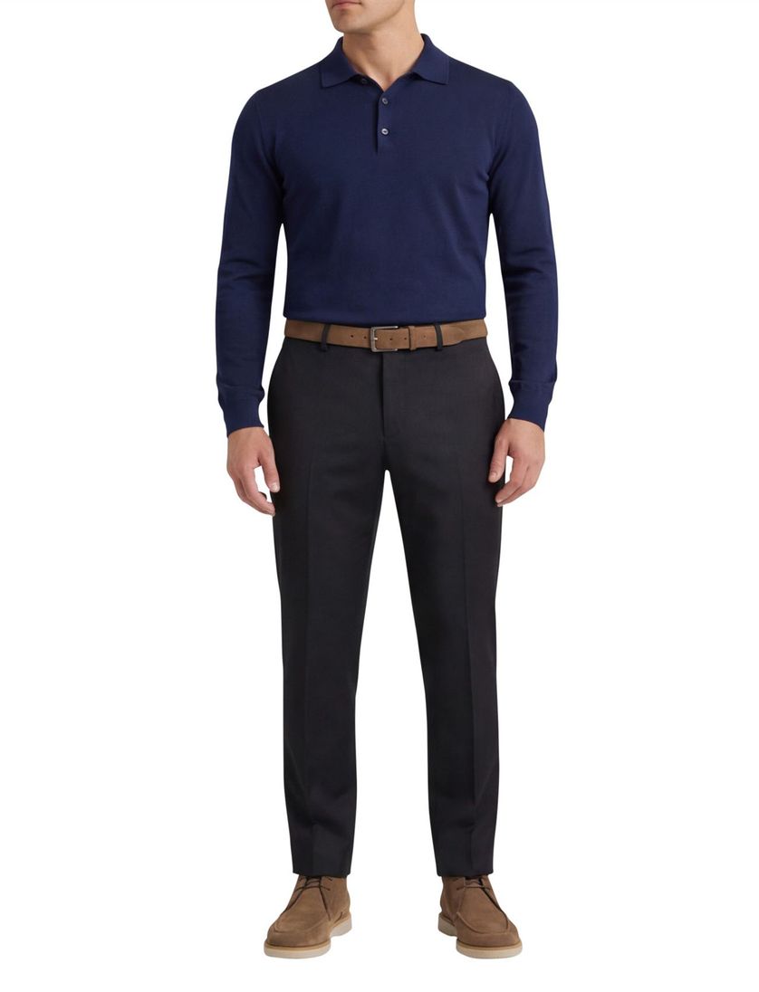 M.E.N.S. wollen pantalon Madison donkerblauw