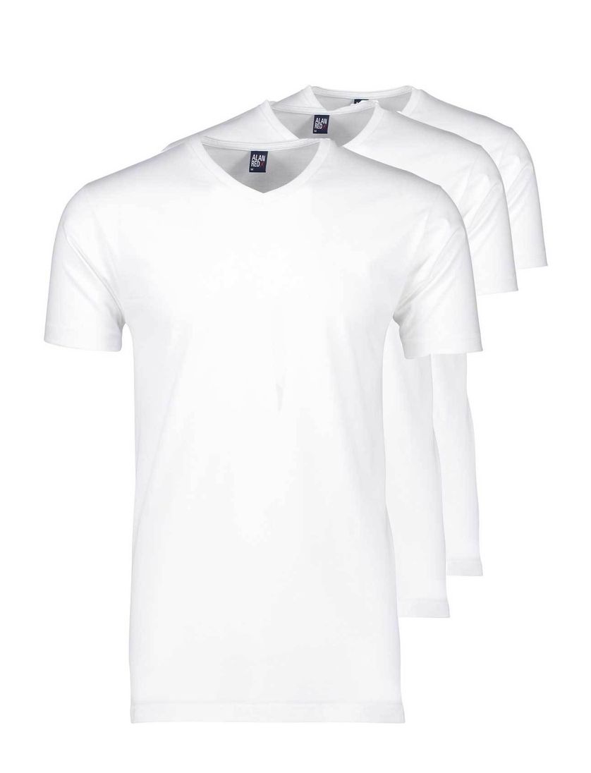 Alan Red t-shirt West Virginia aanbieding effen katoen wit 3-pack