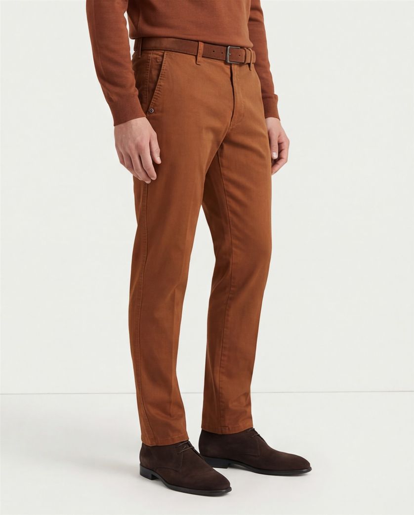 M.E.N.S. pantalon Madison bruin katoen-stretch