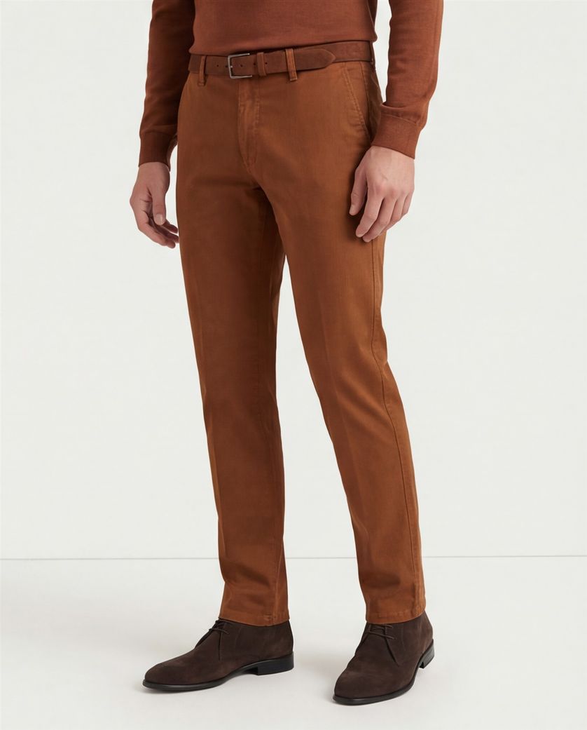 M.E.N.S. pantalon Madison bruin katoen-stretch