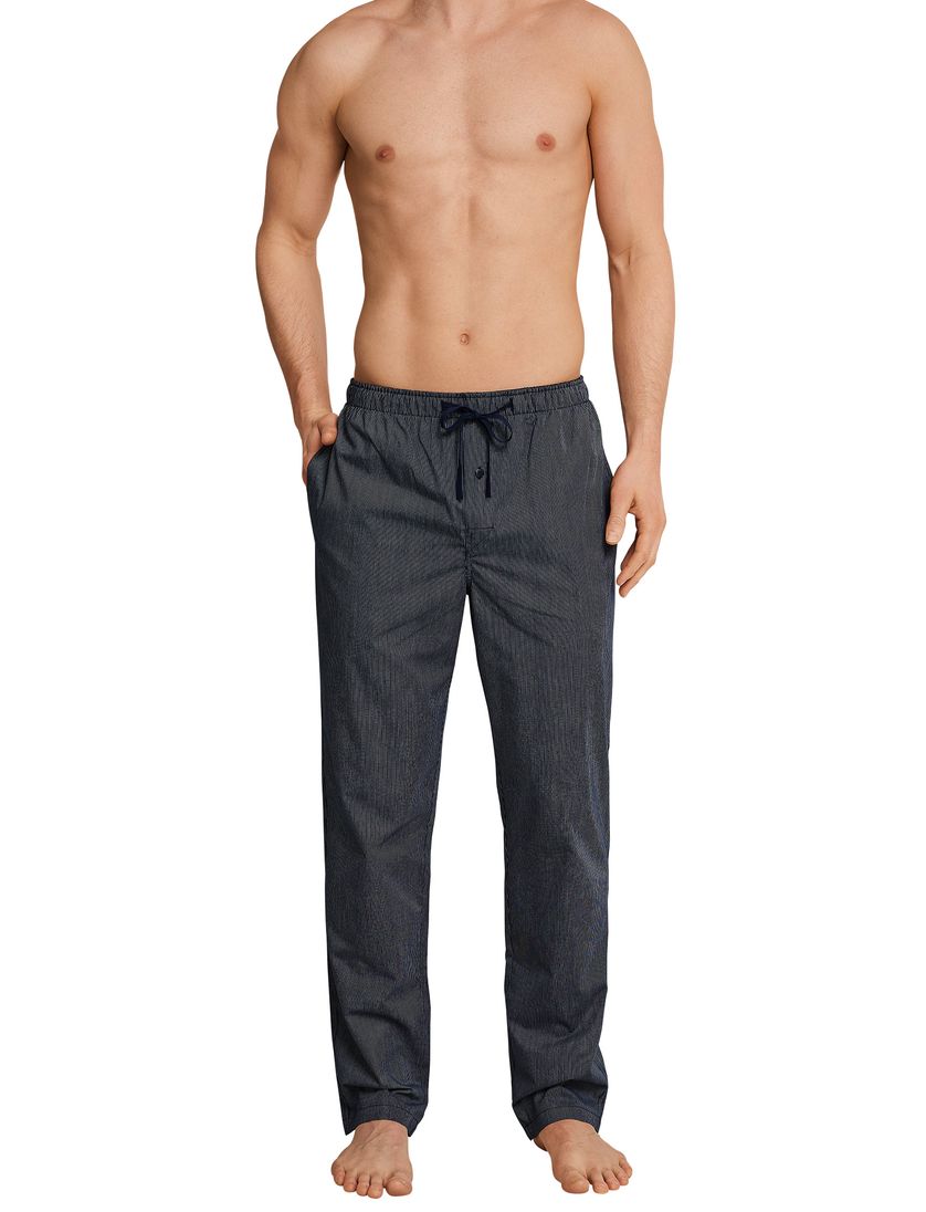 Mix & Relax Schiesser pyjamabroek lang gestreept blauw